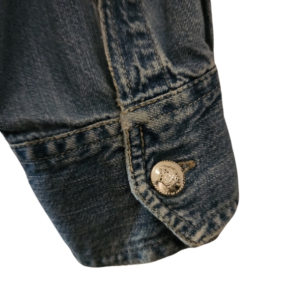Vintage x 90s Versace Jean Couture Denim Button Down Shirt - Picture 10 of 14